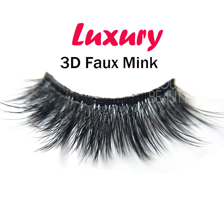 Private label 3D faux mink strip false lashes angel wing China EL41